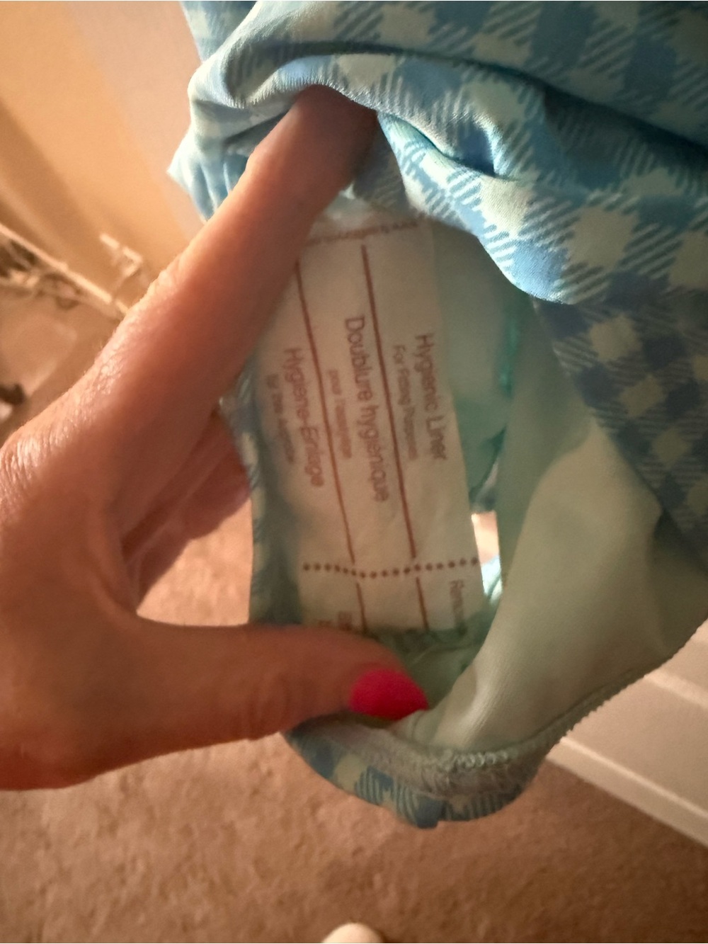 Lands' End Light Blue Gingham One-Piece Swimdress Size 16 - Picture 11 of 11